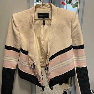 BCBG MAXAZRIA Fringed Blazer xxs